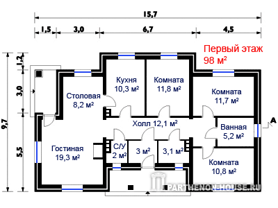 Одноэтажные дома до 100 м²